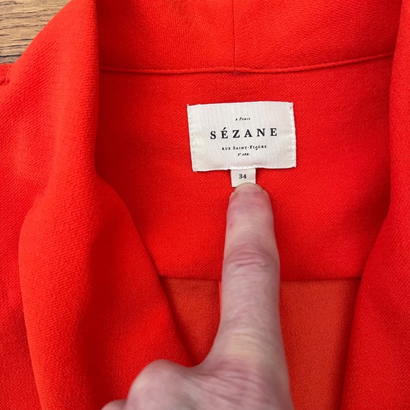 Sézane Abélia Blouse Orange Red Size 34 US 2 - Picture 4 of 10